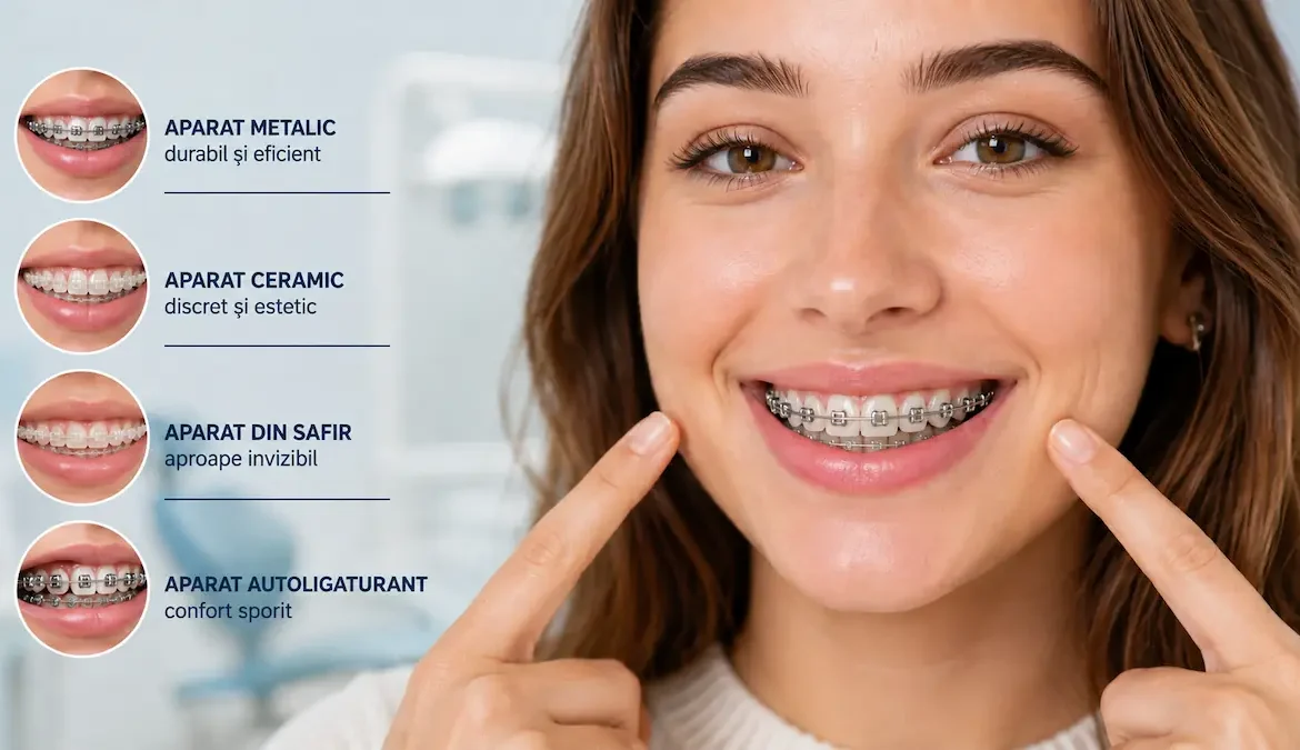 Aparatul Dentar Fix: Tot Ce Trebuie Să Știi Înainte De Tratament Aparat dentar fix metalic, ceramic, din safir și autoligaturant – principalele tipuri de aparate ortodontice.